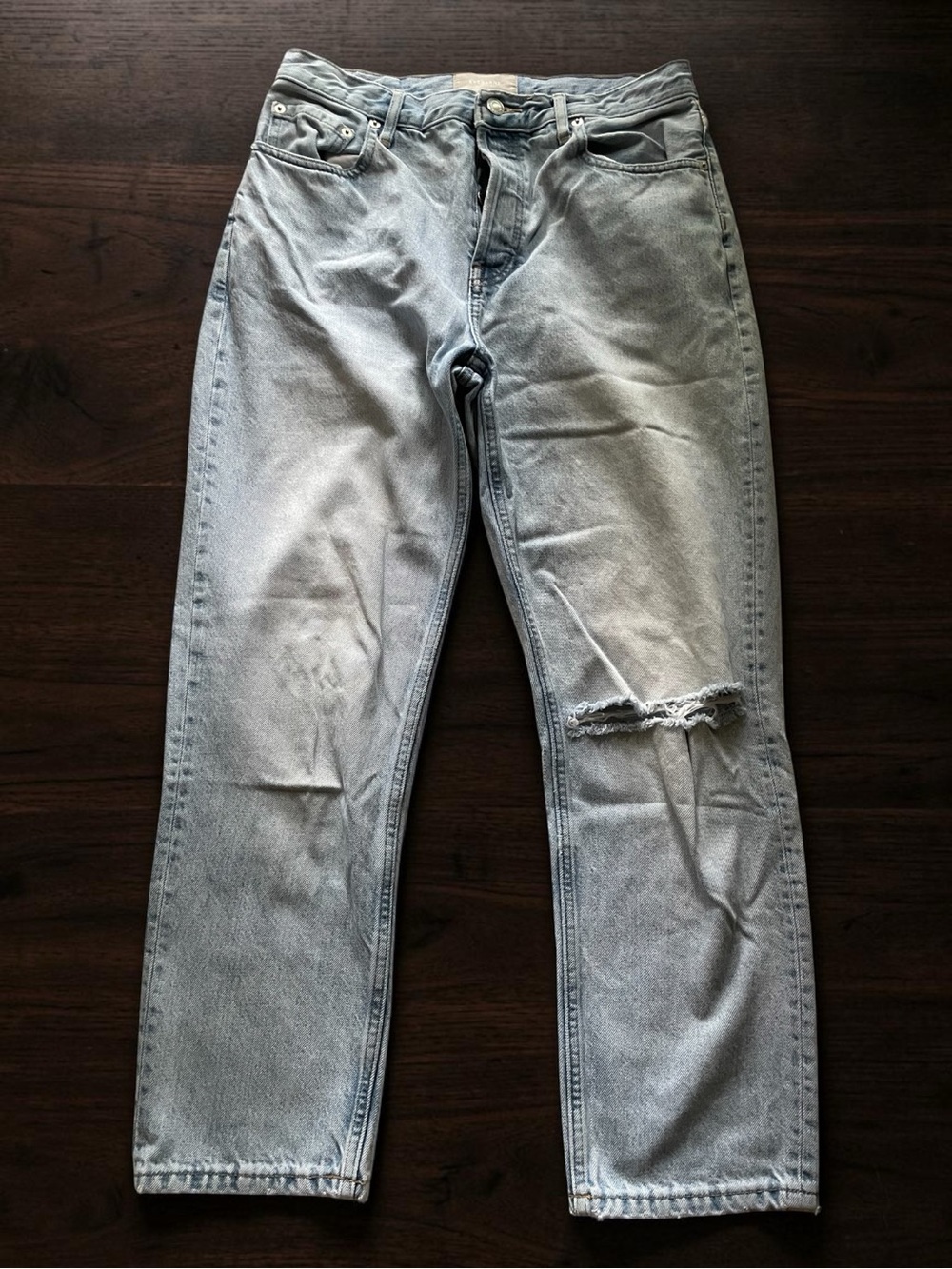 Everlane Women’s Distressed‎ Cropped “Cheeky Jean” Light Blue Size 29